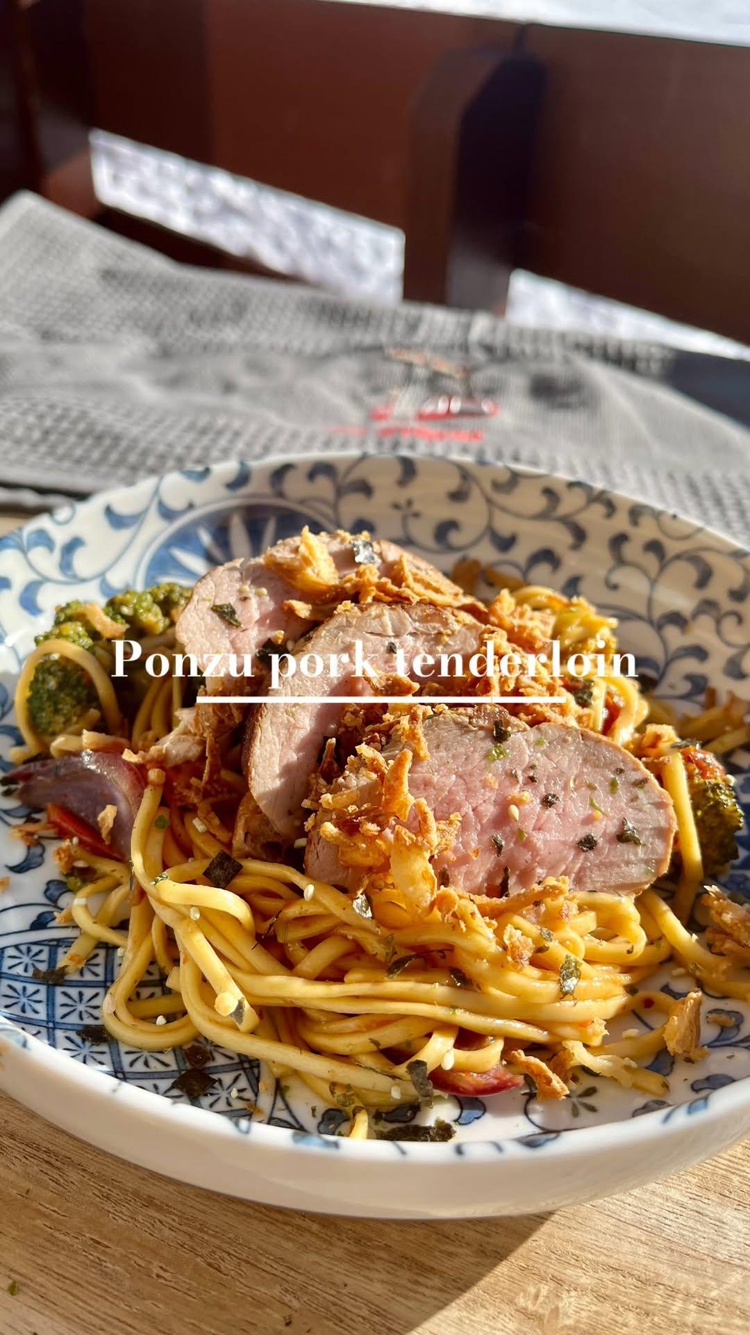 Ponzu Pork Tenderloin with Noodles