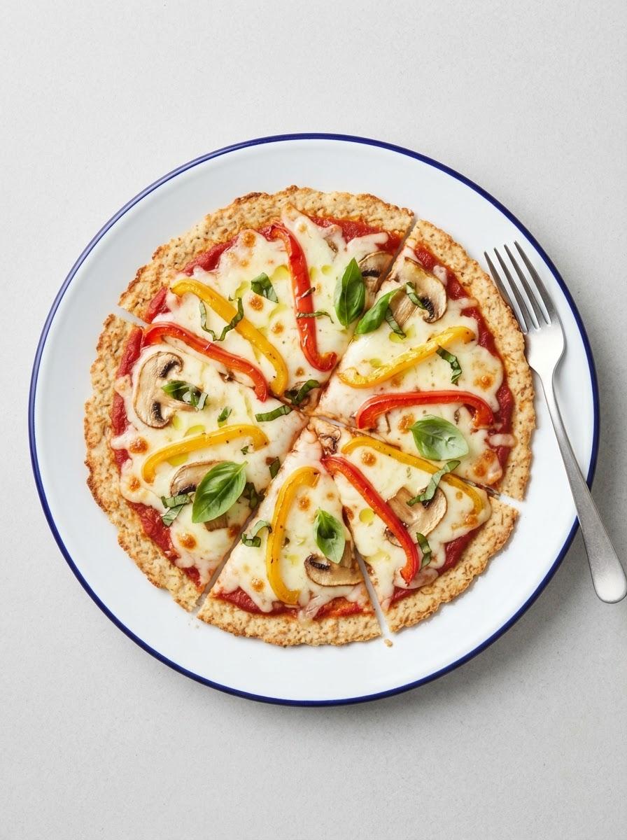 Eiwitrijke pizza met kipbodem