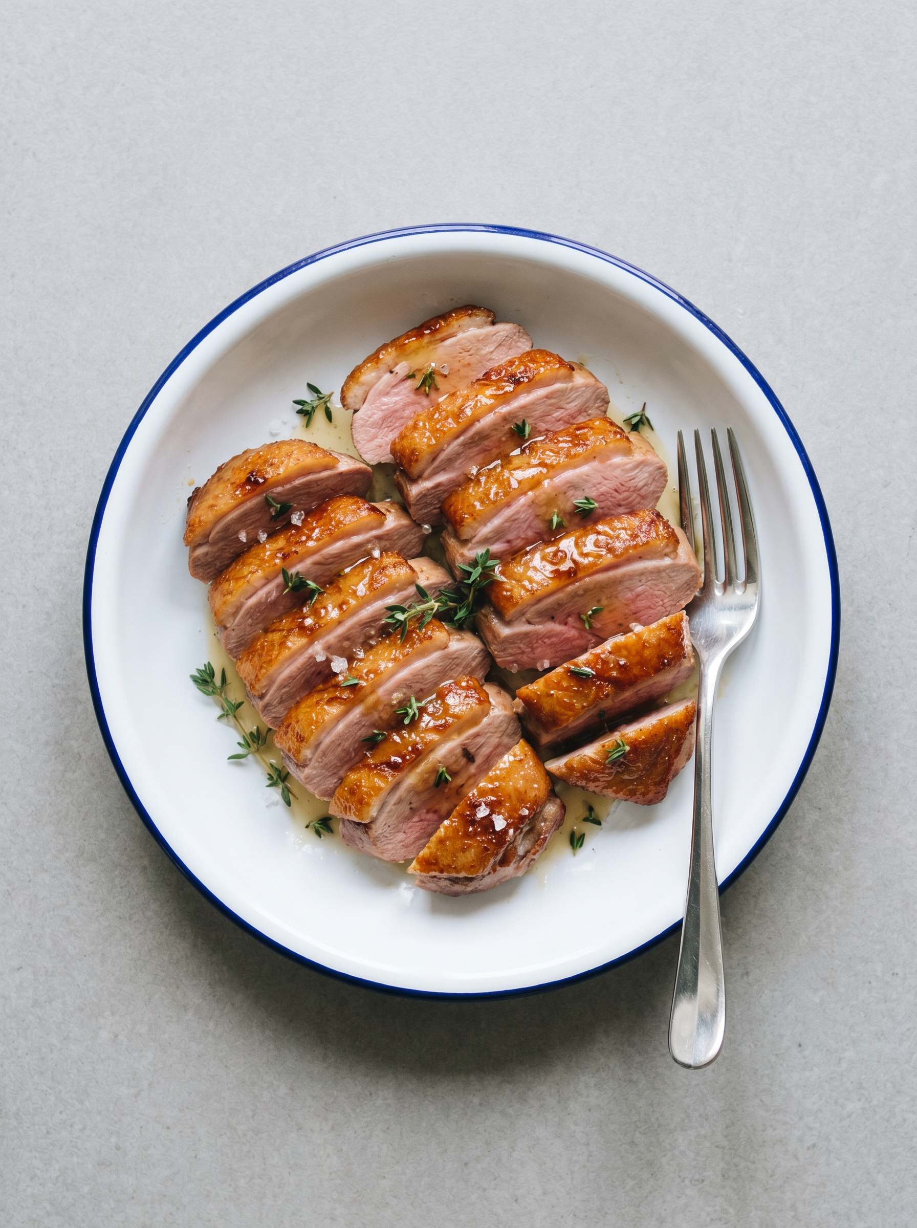 Eendenborst met honing uit de airfryer