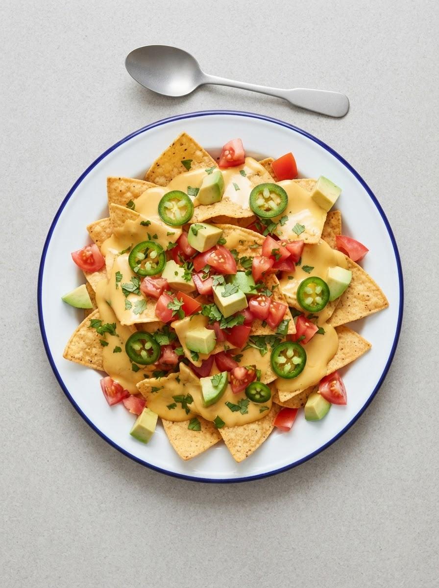 Vegan nachos met kaassaus