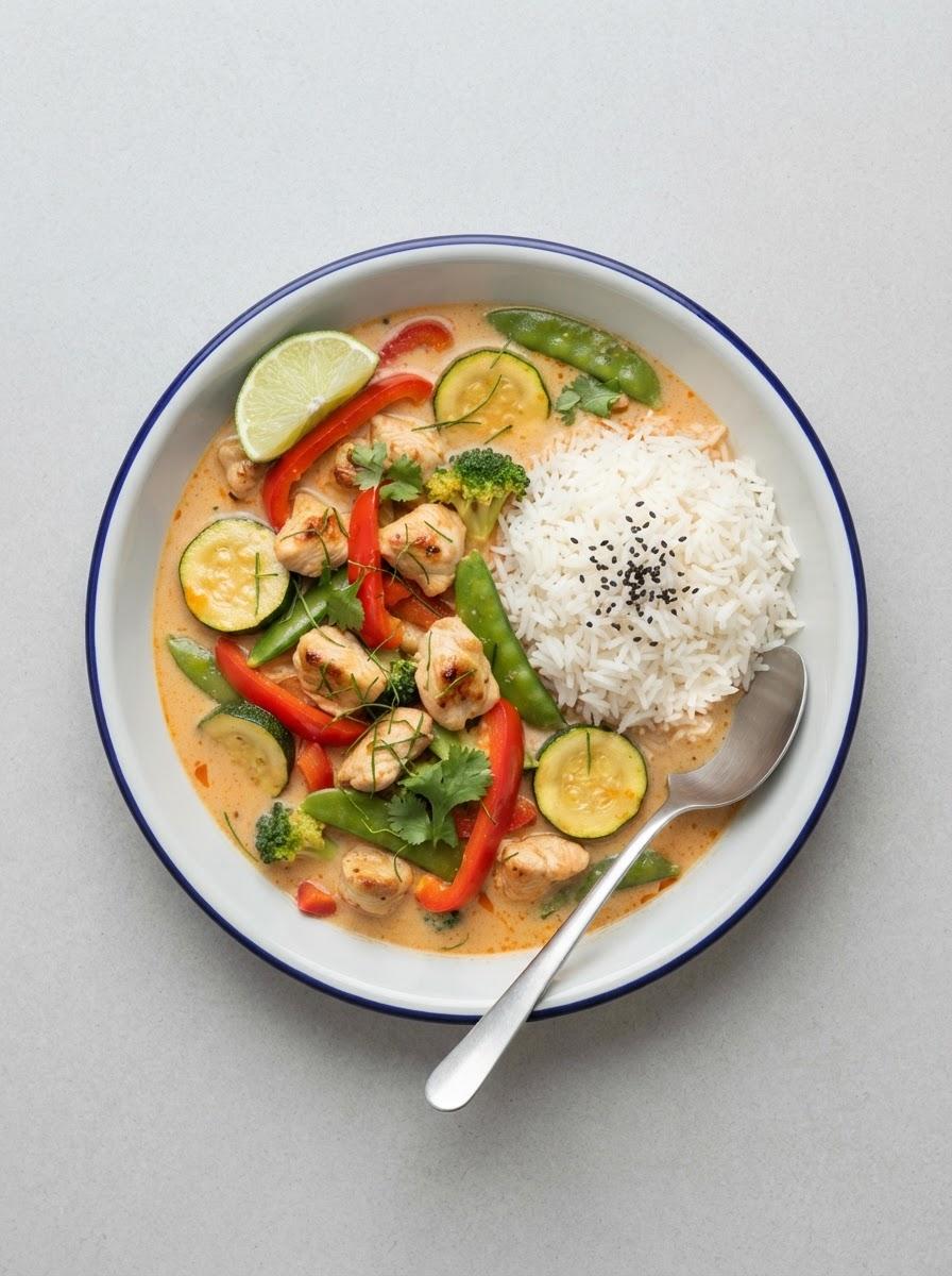 Caloriearme Thaise curry met kip