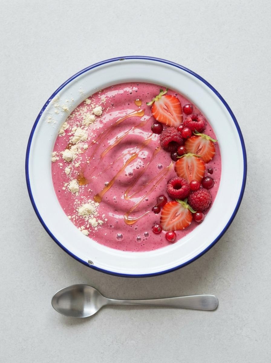 Eiwitrijke kefir smoothie met rood fruit