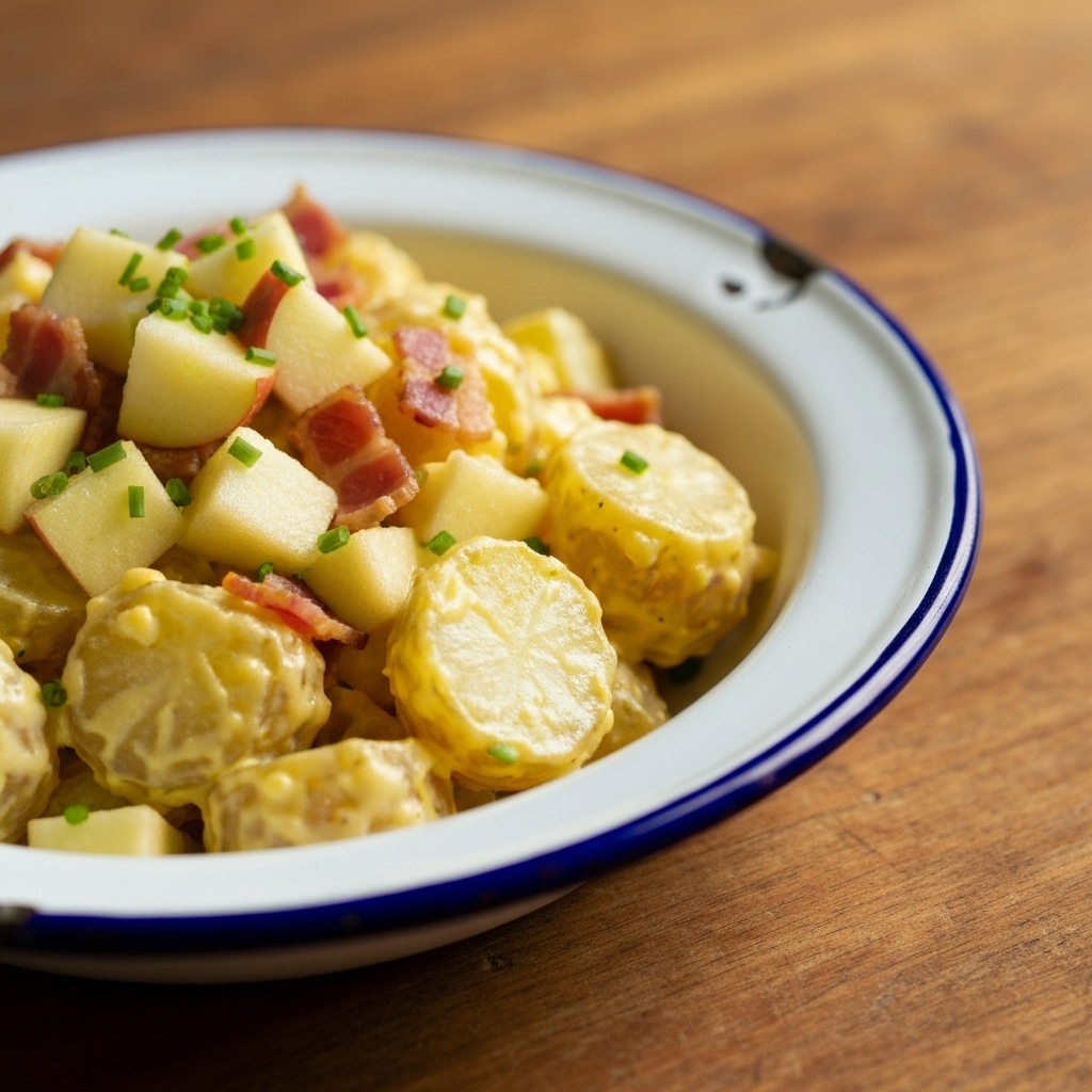 Aardappelsalade met Spekjes en Appel