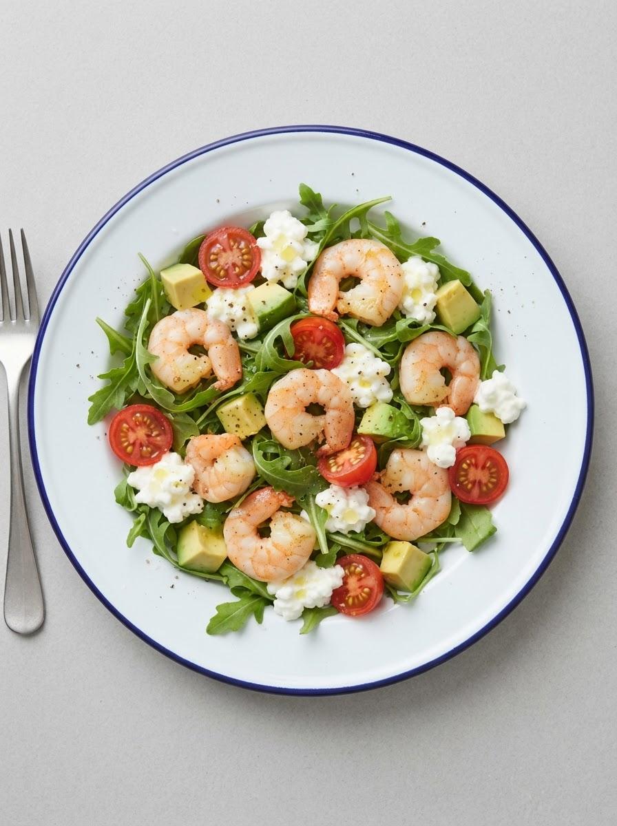 Eiwitrijke garnalensalade met avocado