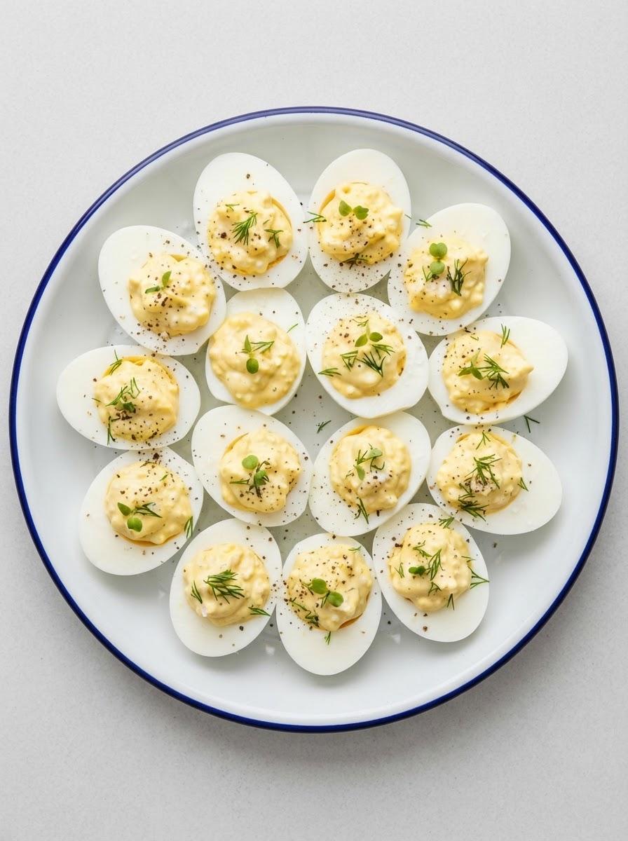 Eiwitrijke gevulde eieren met yoghurt