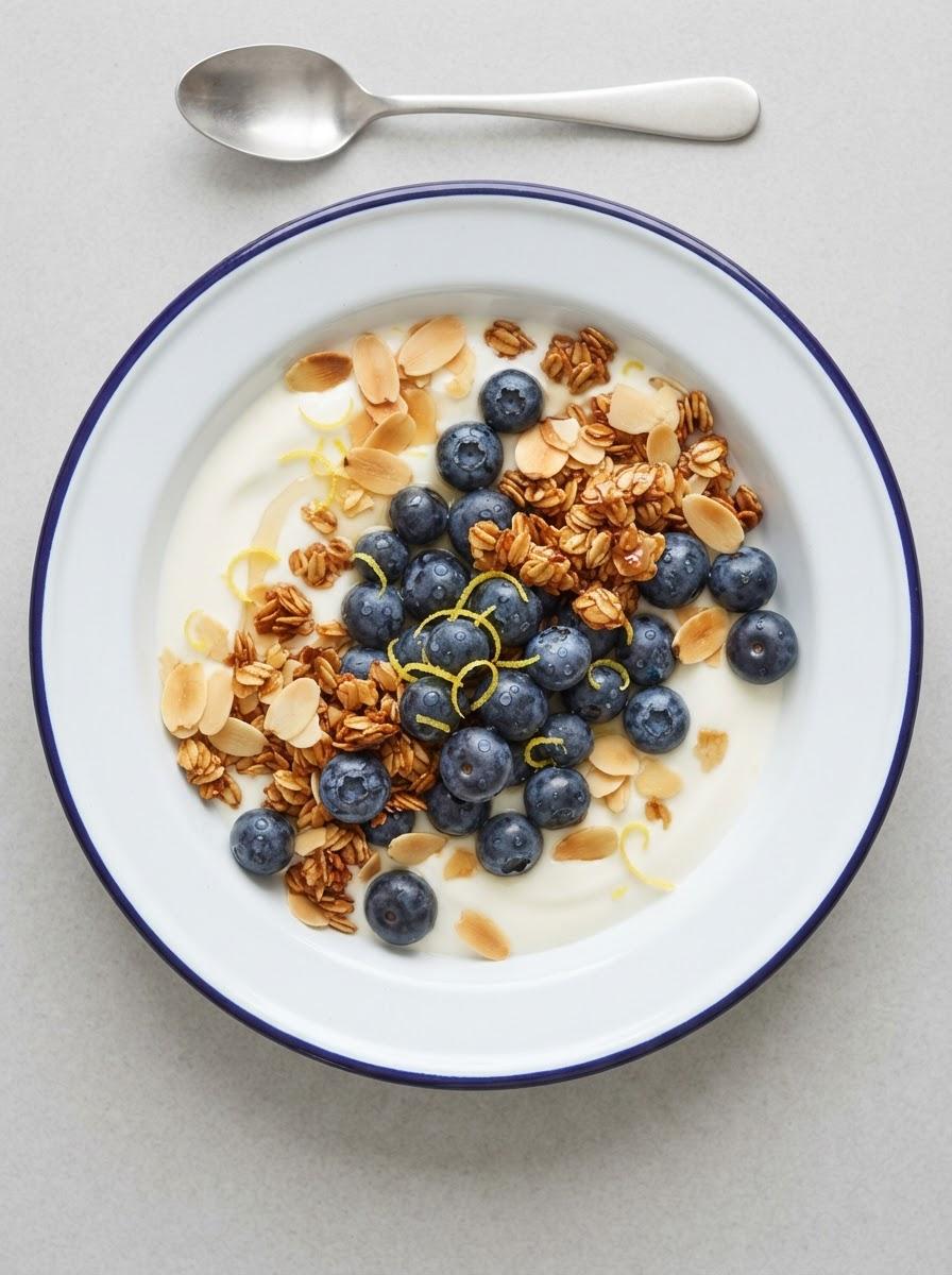Caloriearm yoghurt-bosbessen dessert