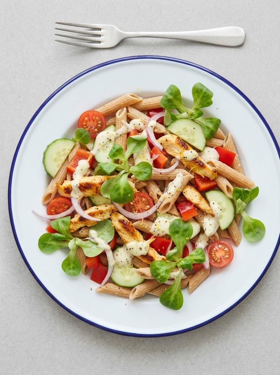 Caloriearme koude pastasalade