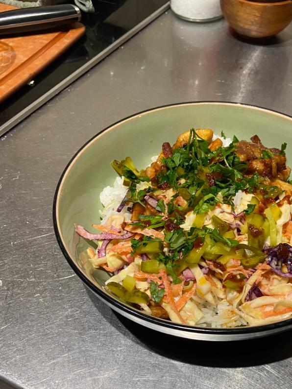 Nashville Hot Chicken Slop Bowl (no deep fry)