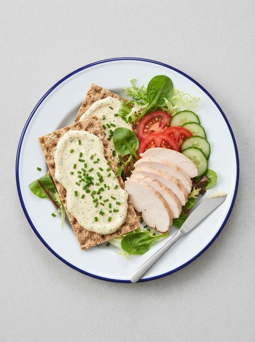 Caloriearme knäckebröd-lunch