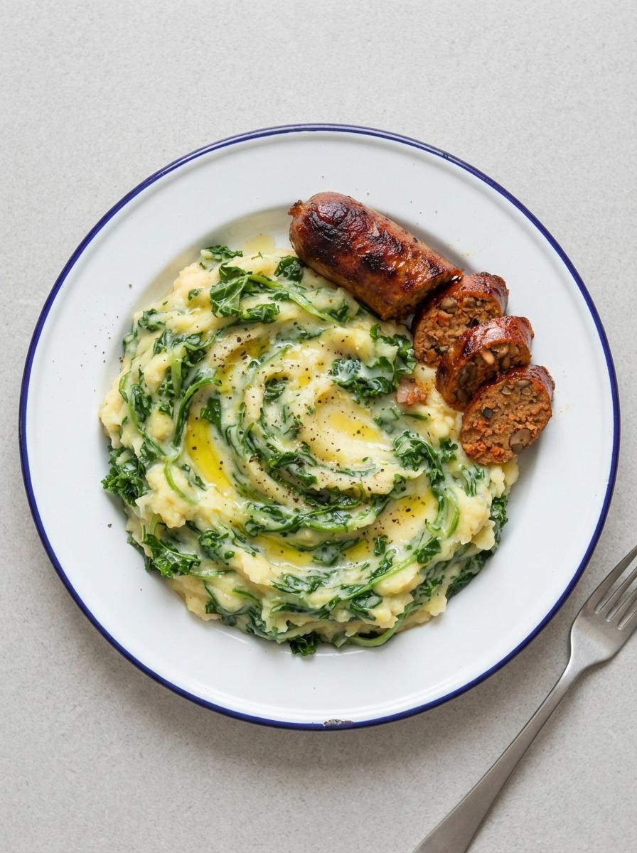 Vegetarische boerenkoolstamppot met rookworst