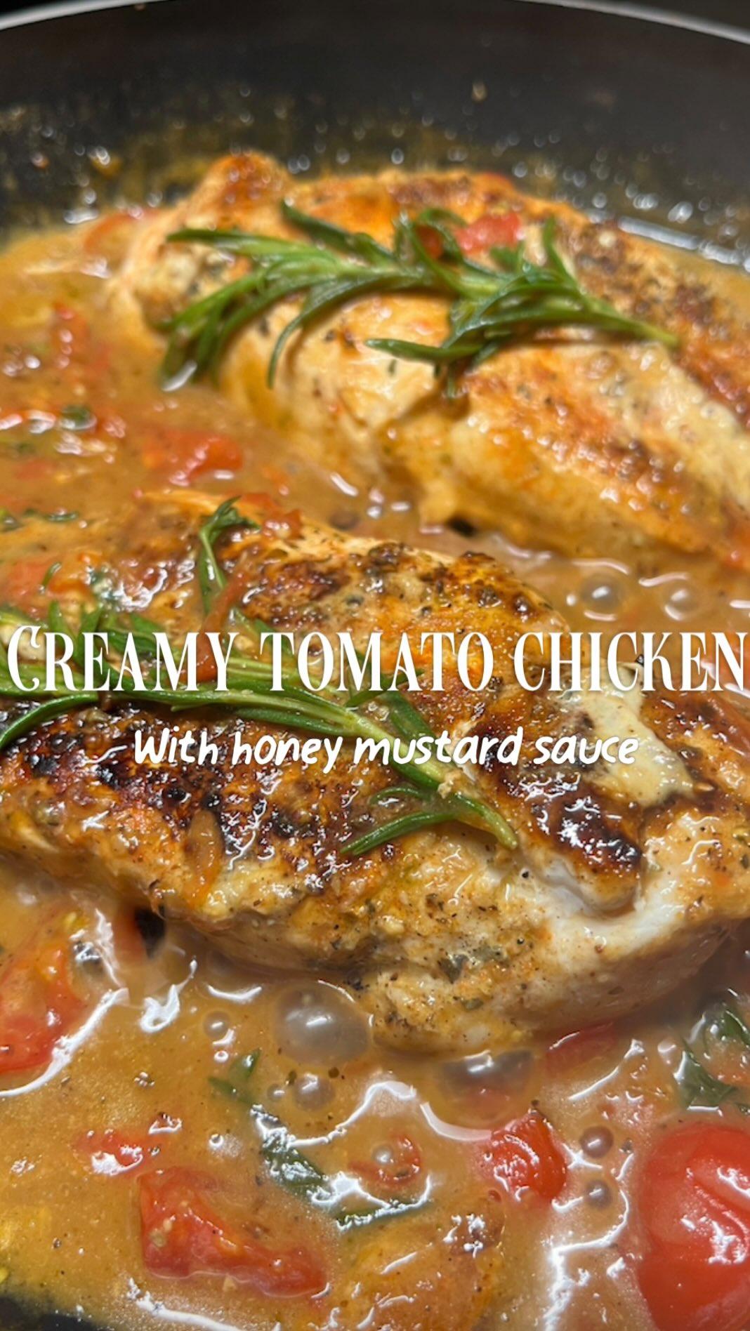Romige Tomatenkip met Honing-Mosterdsaus