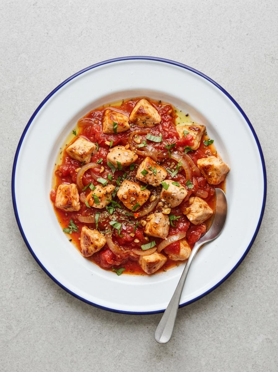 Eiwitrijke kip in tomatensaus